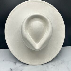 Cream colored vegan suede cowboy hat